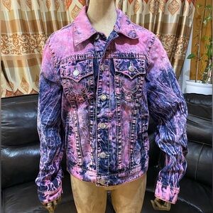 T R U E Religion Pink Denim Jacket Medium